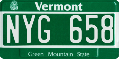 VT license plate NYG658