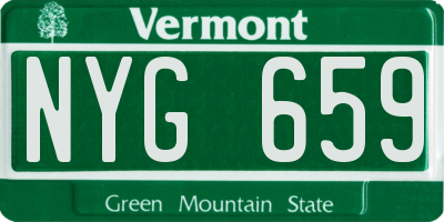 VT license plate NYG659