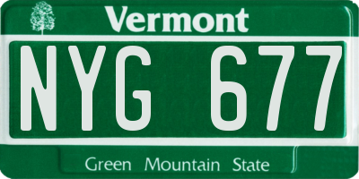 VT license plate NYG677