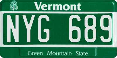VT license plate NYG689
