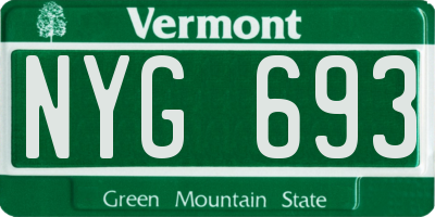 VT license plate NYG693