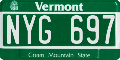 VT license plate NYG697