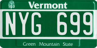 VT license plate NYG699