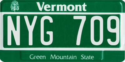 VT license plate NYG709