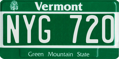 VT license plate NYG720