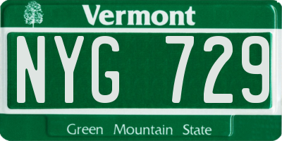 VT license plate NYG729
