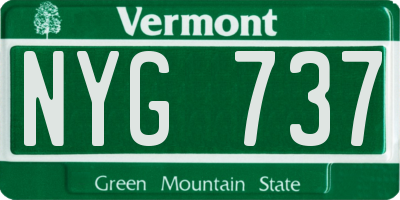 VT license plate NYG737