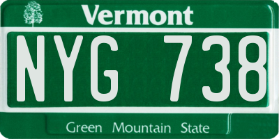 VT license plate NYG738