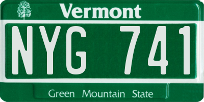 VT license plate NYG741