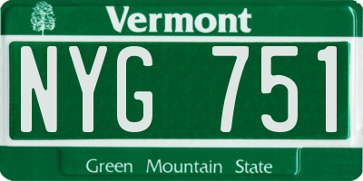VT license plate NYG751