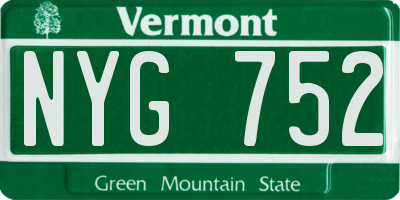 VT license plate NYG752