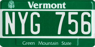 VT license plate NYG756