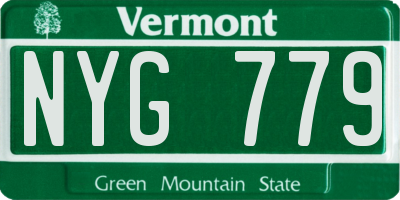 VT license plate NYG779