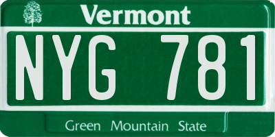 VT license plate NYG781
