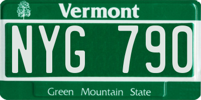 VT license plate NYG790