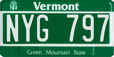 VT license plate NYG797