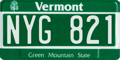 VT license plate NYG821