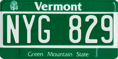 VT license plate NYG829