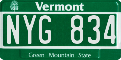 VT license plate NYG834