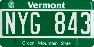 VT license plate NYG843