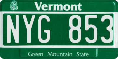 VT license plate NYG853