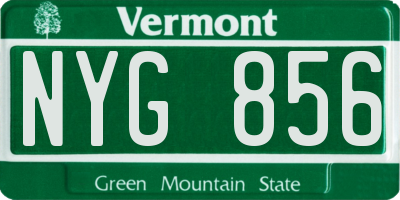 VT license plate NYG856