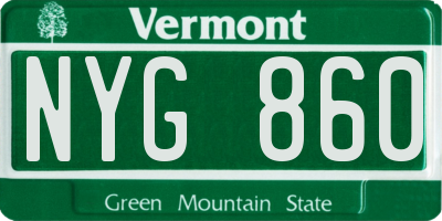 VT license plate NYG860