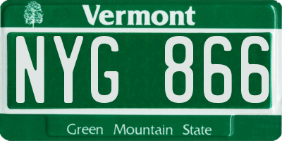 VT license plate NYG866
