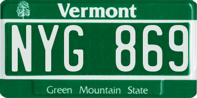 VT license plate NYG869