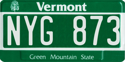 VT license plate NYG873