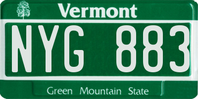 VT license plate NYG883