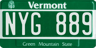 VT license plate NYG889