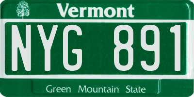 VT license plate NYG891