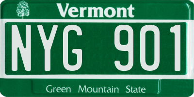 VT license plate NYG901