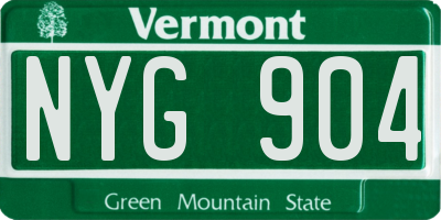 VT license plate NYG904