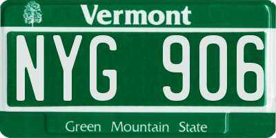 VT license plate NYG906