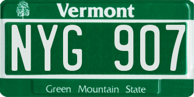 VT license plate NYG907