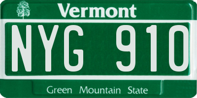 VT license plate NYG910