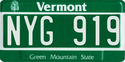 VT license plate NYG919