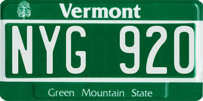 VT license plate NYG920
