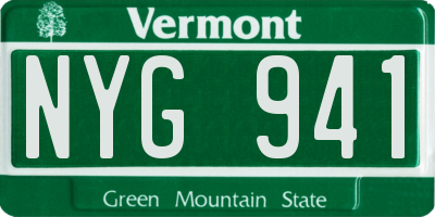 VT license plate NYG941