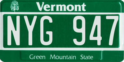 VT license plate NYG947