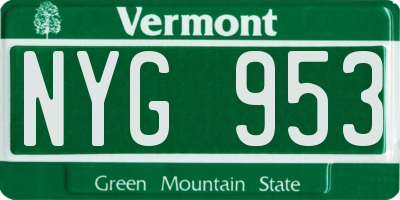 VT license plate NYG953
