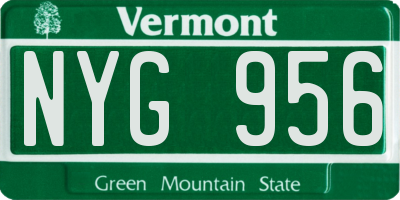 VT license plate NYG956