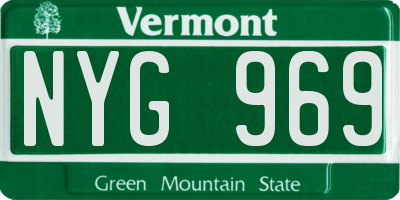 VT license plate NYG969