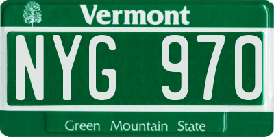 VT license plate NYG970
