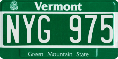 VT license plate NYG975