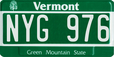 VT license plate NYG976