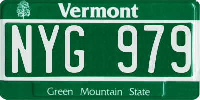 VT license plate NYG979