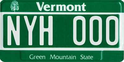 VT license plate NYH000
